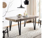 Mesa de comedor o cocina | diseño vintage industrial| mdf con acabado laminado color canyon | patas metálicas negras | medidas: 150 x 90 x 75 cm