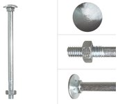 Tornillos carroceros galvanizados m8 x 130 mm - 100 unidades