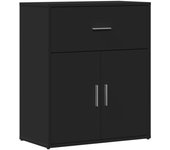 Aparador | aparador de comedor | armario de cocina de madera de ingeniería negro 60x31x70 cm cfw46720