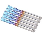 5 piezas de fresa de 2 flautas, vástago recto, acero de tungsteno, fresa de extremo tallado cnc, 3,175 x 12 x 40 mm
