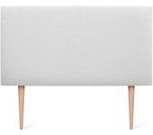 Dhome cabecero de lino natural liso con patas cabezal tapizado cama dormitorio moderno top trending (blanco, 105cm)