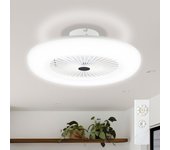Ventilador de techo con iluminación led ventilador de lámpara para dormitorio - blanco