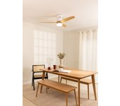 Wind calm special price - ventilador de techo silencioso 40w ø132 cm 15w 100% madera con luz y mando a distancia sin wifi