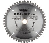 Wolfcraft 6620000 - 1 disco de sierra circular ct, 48 dientes ø160x20/16 mm