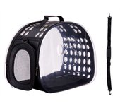 Transportín grande plegable para mascotas 43x4x33cm color negro