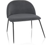 Sillón de salón velvo terciopelo gris hjh office
