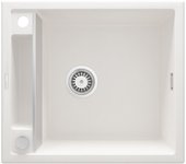 Fregadero de cocina en granito magnético blanco - deante - 50 x 56 cm, 1 cubeta