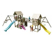 Parque infantil masgames himalaya puente @bridge: madera con cuerdas