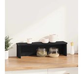 Estantería cocina apilable madera ingeniería negra 60x15x16 cm