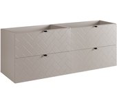 Mueble de baño, cashmere, 160 x 57 x 46 cm, tiradores negros