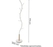 Tienda eurasia - perchero de pie 179x32x32 cm, con 9 perchas, madera y metal de estilo arbol
