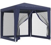 Tienda de jardín | carpa para fiestas con 4 paredes de malla hdpe azul 2,5x2,5 m cfw310778