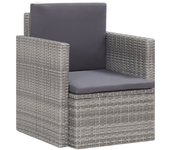 Vidaxl sillón de jardín con cojines ratán sintético gris