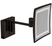 Inda - mi espejo espejo de aumento cuadrado 3x con aplique led negro