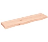Estante de pared 80x20x4 cm madera maciza de roble sin tratar