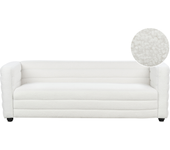 Beliani sofá 3 de bouclé blanco crema hofn