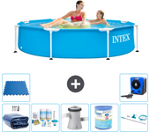 Paquete de piscina - intex - alrededor - 244x244x51 cm + accesorios a1468