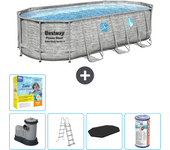 Paquete de piscina - bestway - oval - 549x274x122 cm + accesorios cb33