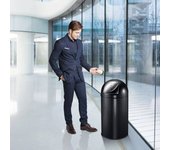 Maison exclusive - cubo de basura con tapa de empuje push 40 l negro mate