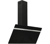 Campana extractora pared acero y vidrio templado negro 90 cm