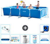 Paquete de piscina - intex - rectángulo - 450x220x84 cm + accesorios a326