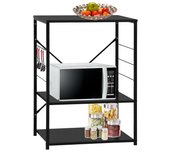 Mueble para microondas negro 60x39,6x79,5 cm