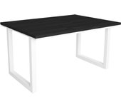 Mesa de comedor haru 140 negra, patas blancas, patas