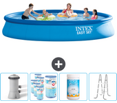Paquete de piscina - intex - alrededor - 457x457x84 cm + accesorios cb96
