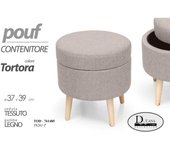 Puf de dormitorio con contenedor gris tórtola 37 x 39 h