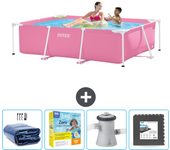 Paquete de piscina - intex - rectángulo - 220x150x60 cm + accesorios cb10