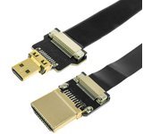Cable hdmi plano fpv de 20 cm con conexión hdmi-a macho a micro d-macho
