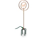 Relaxdays aspersor jardín decorativo, pulverizador para césped con diseño de caballo, con estaca, color cobre y verde