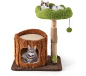 Árbol para gatos con poste rascador, torre multicapa para gatos con percha superior y condominio, centro de actividades para gatos en forma de árbol,