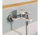 Maison exclusive - grifo monomando de baño diziani cromado blanco