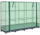Jardinera，arriate ，macetacon cubierta invernadero aspecto ratán 160x40x123 cm cfw57420