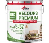 Pintura terciopelo para pared y techo : arcadeco biosourcée terciopelo - 2.5 l (+ ou - 30m² par couche) gris tele 4 - ral 7047 - arcane industries