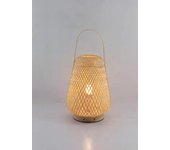Lámpara de sobremesa de mimbre, color beige natural. bombilla e27. ref 2121