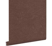 Papel pintado diseño de líneas onduladas en 3d malva violeta - 50 x 900 cm - estahome