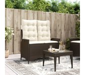 Vidaxl sillón reclinable de jardín con cojines ratán sintético marrón