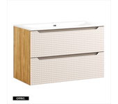 Mueble bajo lavabo de 90 cm - con lavabo encastrado - 2 cajones - setta