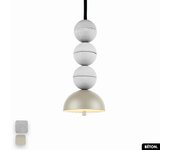 Lámpara colgante de hormigón - bosfor concrete | blanco - peyote | 3 bolas | led 14w