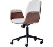 Silla de escritorio en mader y lana blanca