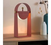 Nettlife lámpara de mesa led lámpara de noche inalámbrica - luz nocturna portátil brillo ajustable 26 cm, rosa