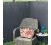 Valla de ocultación jardín doble cara pvc gris antracita 1x3 m