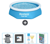 Paquete de piscina - bestway - alrededor - 244x244x61 cm + accesorios cb94