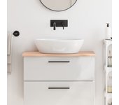 Encimera de baño 80x40x2 cm madera maciza sin tratar