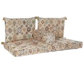 Sofá de 2 plazas dkd home decor beige marrón algodón amarillo (145 x 76 x 13 cm)