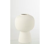 Jarrón farol de cerámica blanco 28x28x39.5 cm