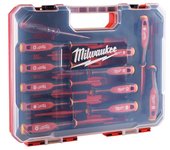 Milwaukee juego destornillador 1000v. plano/philips/pozidriv/torx (estuche 10 pz.