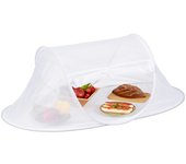 Relaxdays cubierta protectora alimentos, mosquitera fruta, tarta, plegable, 40x110x58cm, campana cubrecomida, blanco